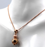 9ct 9k Rose Gold 45cm Cable Necklace Chain + Ball Pendant *Free Express Post