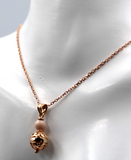 9ct 9k Rose Gold 45cm Cable Necklace Chain + Ball Pendant *Free Express Post