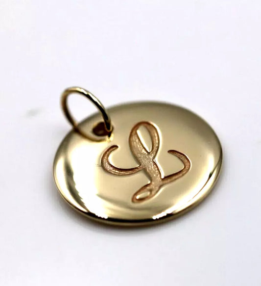 Solid 9ct Yellow Gold Initial Pendant - All Letter Available