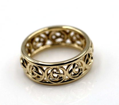 Kaedesigns Full Solid 9ct 9kt Yellow, Rose or White Gold Wide Heavy Celtic Weave Ring 515