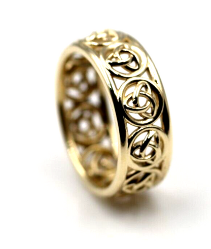 Kaedesigns Full Solid 9ct 9kt Yellow, Rose or White Gold Wide Heavy Celtic Weave Ring 515