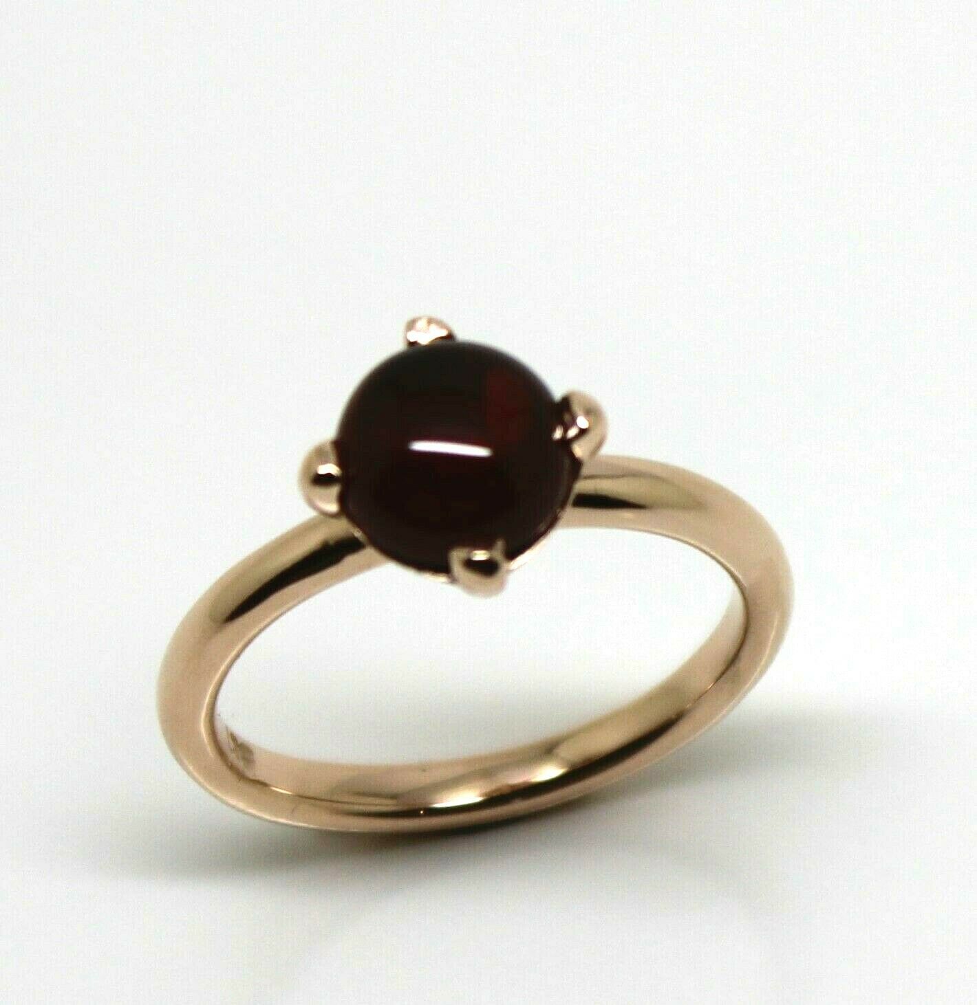 Size R 9ct 9k Yellow, Rose or White Gold Cabochon Garnet Stacker Ring