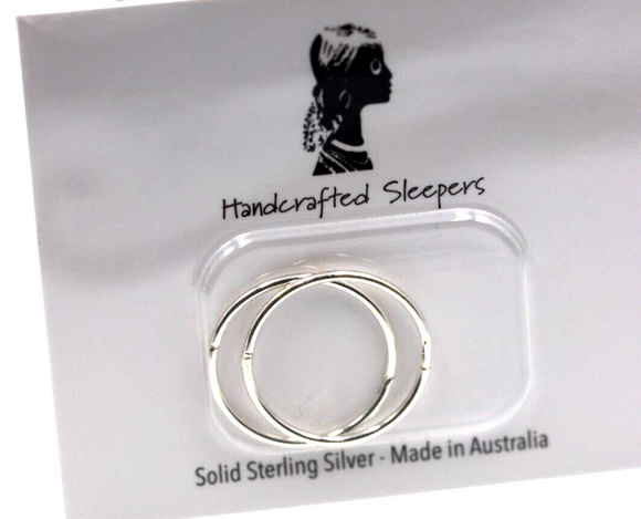 Sterling Silver Sleepers 925 Plain Hinged Earrings 13mm, 16mm or 18mm