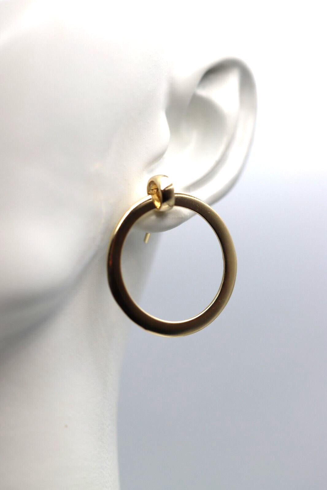 Genuine 9ct 9k Yellow, Rose or White Gold 24mm Hoop Stud Circle Earrings - Free Express Post