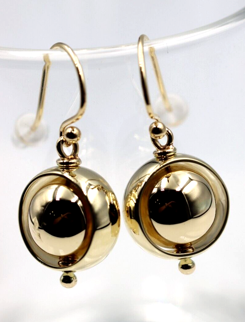 Kaedesigns New Genuine 9ct 9k Yellow, Rose or White Gold 12mm Spinning Belcher Ball Earrings