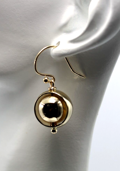 Kaedesigns New Genuine 9ct 9k Yellow, Rose or White Gold 12mm Spinning Belcher Ball Earrings