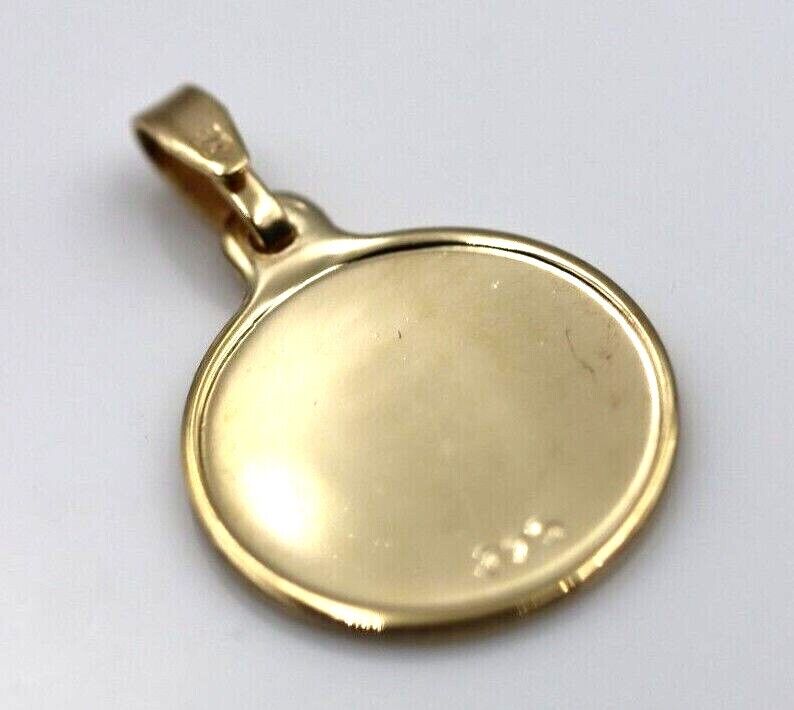 Genuine 9ct 9k Yellow, Rose or White 16mm Medical Alert Disc Pendant