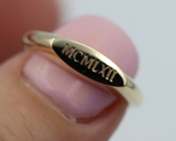 Size 3.5 Genuine Solid 9ct Yellow, Rose or White Gold Signet Ring Engraved Initials or Numbers