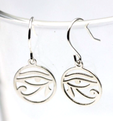 Kaedesigns Sterling Silver 925 Eye of Horus Egyptian Hook Earrings