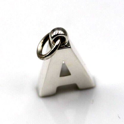 Genuine Solid Sterling Silver 925 Thick Block Initial Pendant - All Letter Available