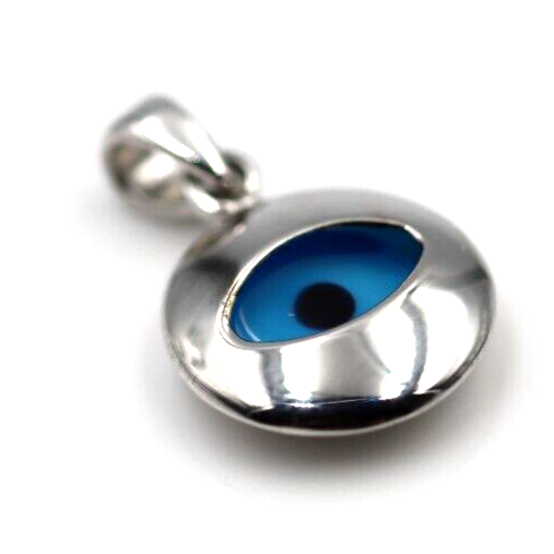 Genuine Sterling Silver 925 Greek Mati Nazar Lucky Evil Eye Charm or Pendant