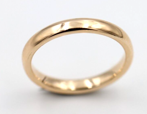 Genuine Custom Made Solid 9ct 9kt Yellow, Rose or White Gold 3mm Comfort Fit Wedding Band Size L