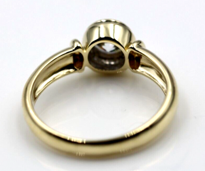 Genuine 9ct Solid Yellow Gold Bezel Setting Ring Cubic Zirconia -Free post