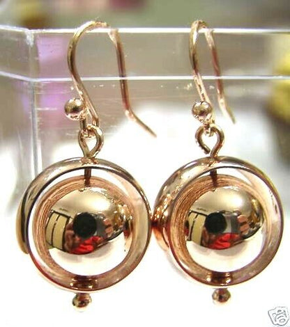 Kaedesigns New Genuine 9ct 9k Yellow, Rose or White Gold 12mm Spinning Belcher Ball Earrings