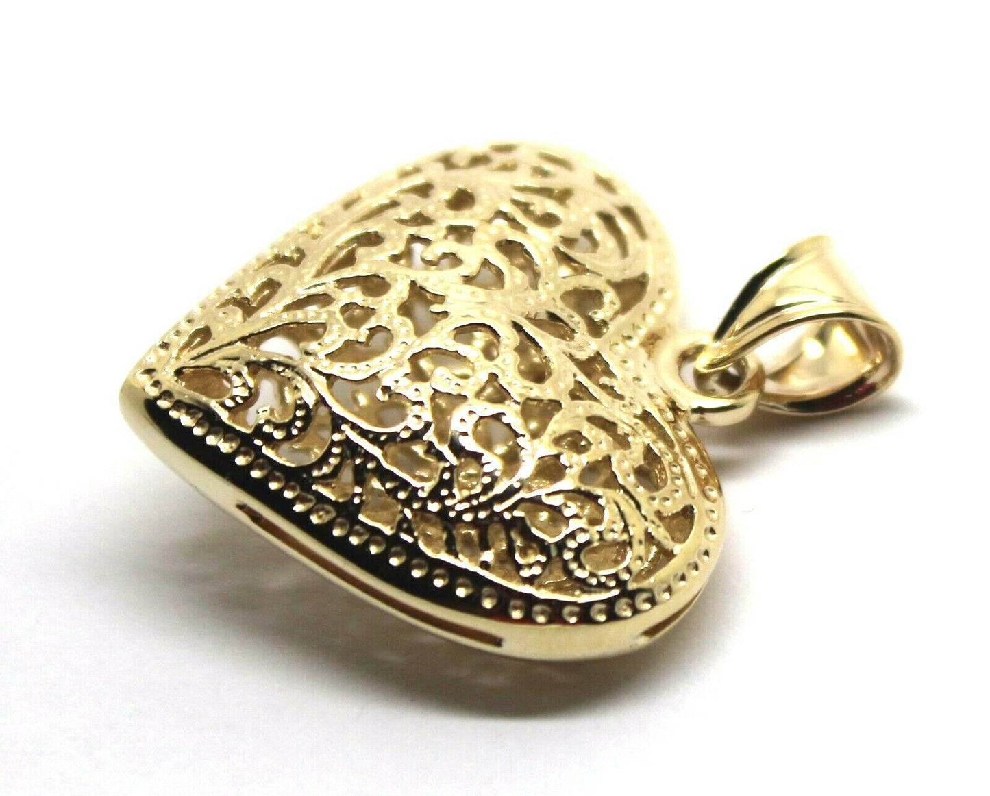 Kaedesigns New Genuine 9ct 9k Heavy Large, Rose or White Yellow Gold Filigree Heart Pendant