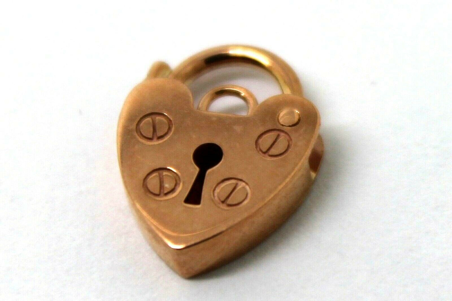 Kaedesigns New Small 12mm 9ct 9k Rose Gold Screw Heart Pendant Padlock