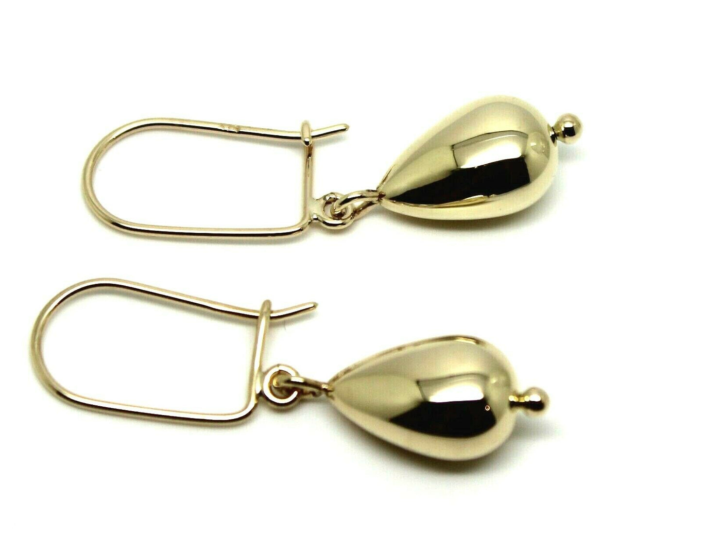 Genuine 9ct 9kt Solid Yellow Gold Teardrop Continental Hook Earrings