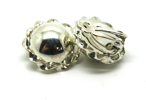 Kaedesigns New Sterling Silver Half Large 20mm Ball Round Clip On Earrings