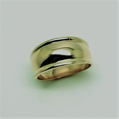 Size T Genuine 9ct Yellow, Rose or White Gold Ridged Dome Ring 10mm