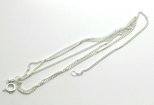 Genuine 925 Sterling Silver Kerb Curb Link Chain Necklace 55cm