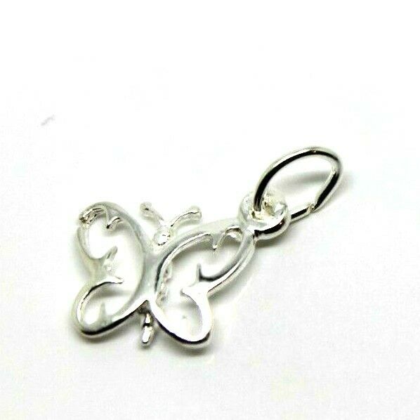 Sterling silver small light weight Beautiful Butterfly Charm Pendant + jump ring