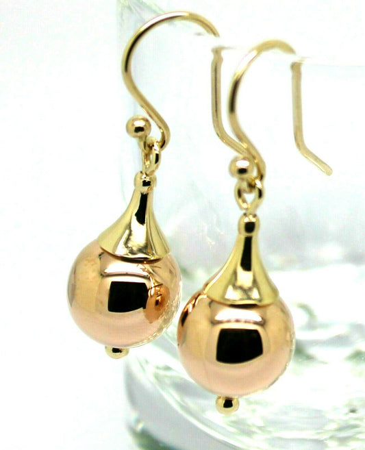 Genuine 9ct Yellow & Rose Gold 12mm Ball Earrings