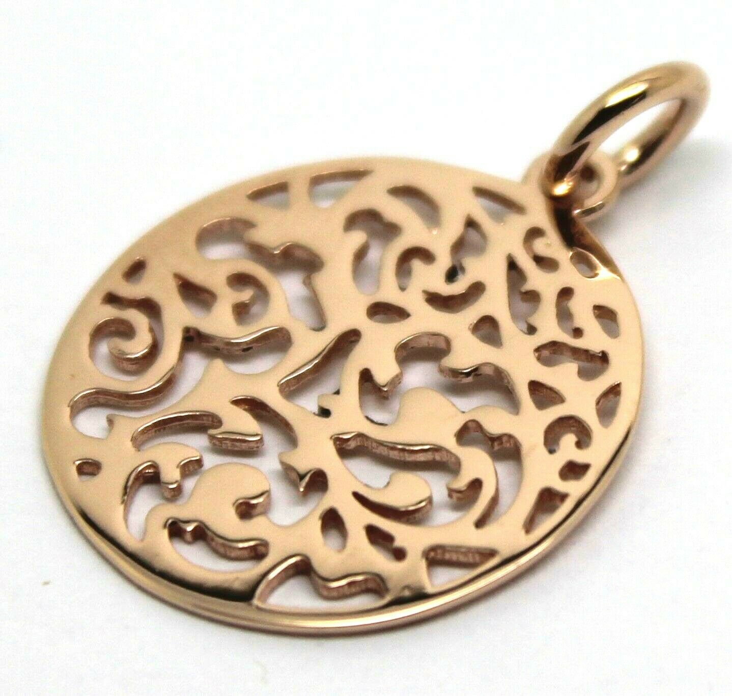 Genuine Solid 9ct 9kt Yellow, White Or Rose Gold Round Filigree Pendant