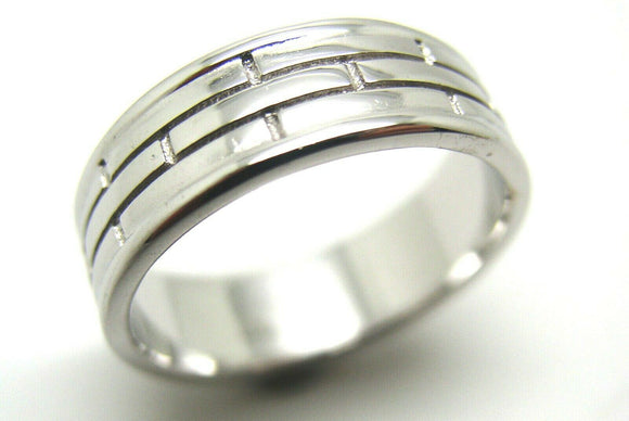 Kaedesigns New Genuine -18ct White Gold Solid Heavy Mens Brick Ring Band