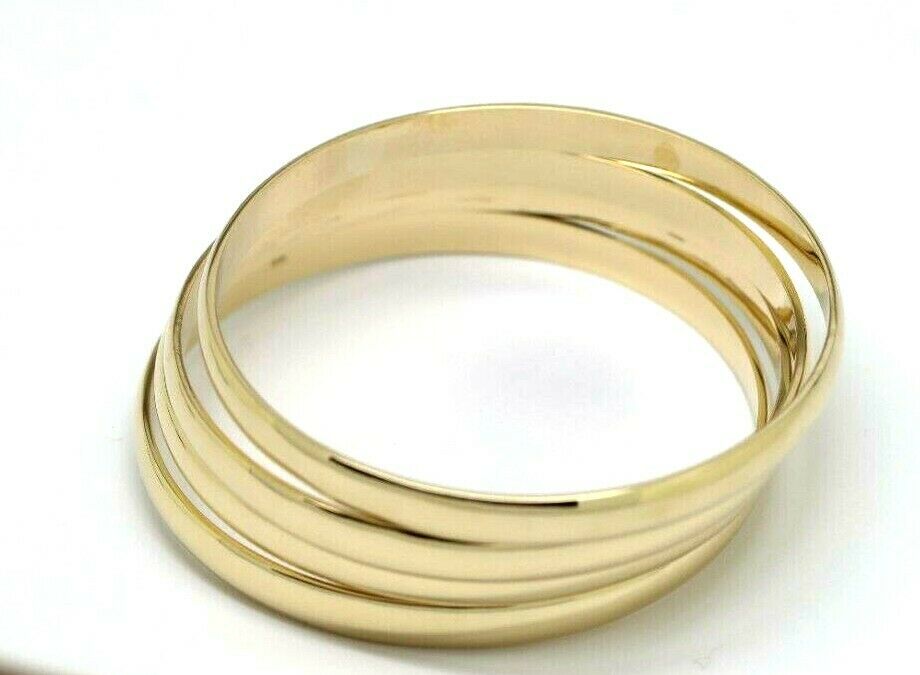 Genuine 9ct 9kt FULL SOLID Heavy Yellow, Rose or White Gold Bangle 6mm wide half round 60mm inside diameter