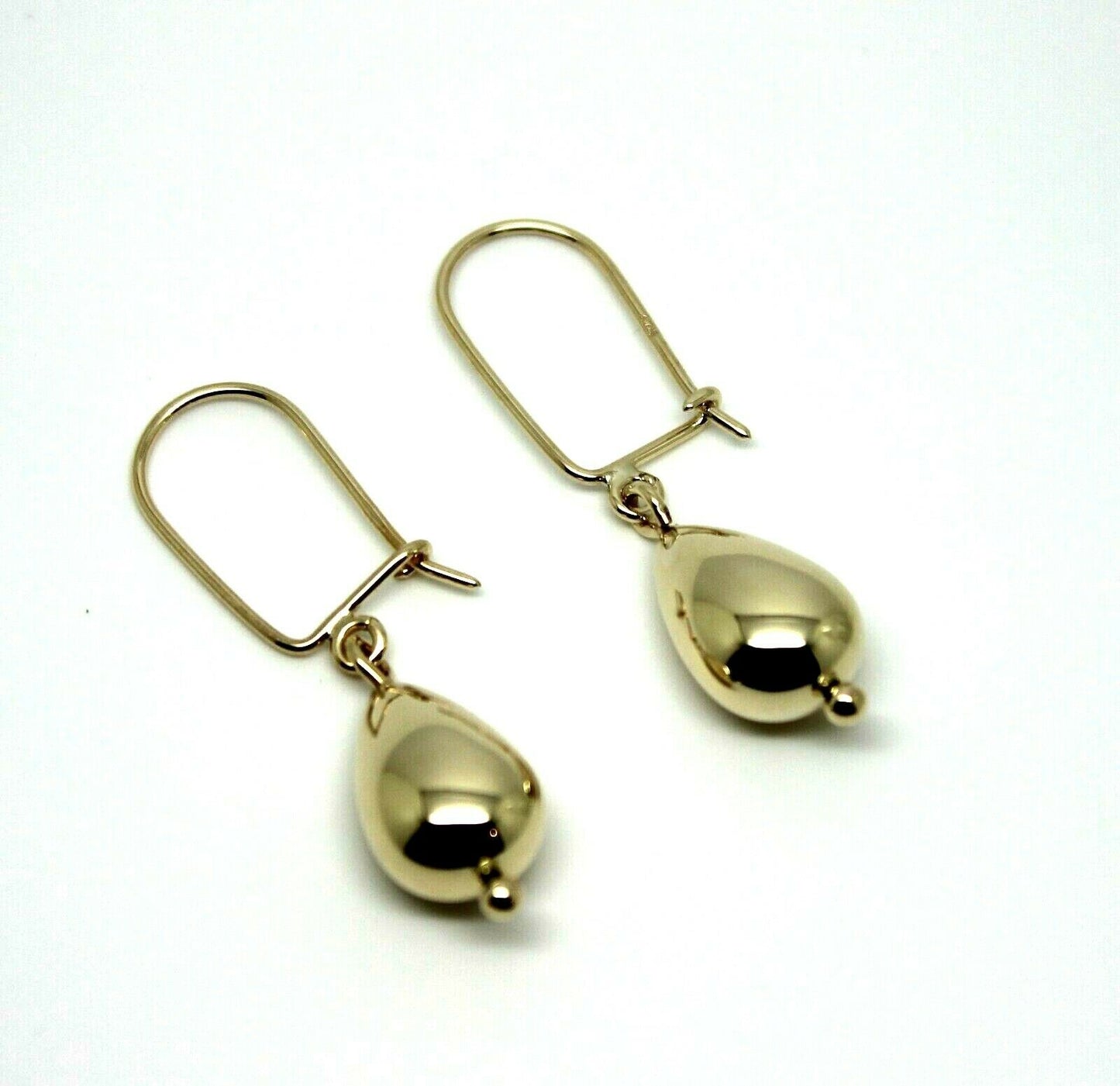 Genuine 9ct 9kt Solid Yellow Gold Teardrop Continental Hook Earrings