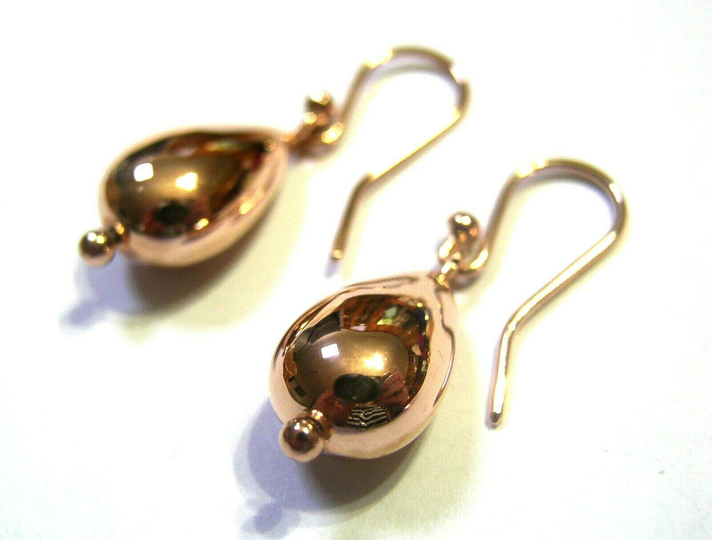 Genuine 9ct 9kt Solid Yellow, Rose or White Gold Tear Drop Teardrop Hook Earrings