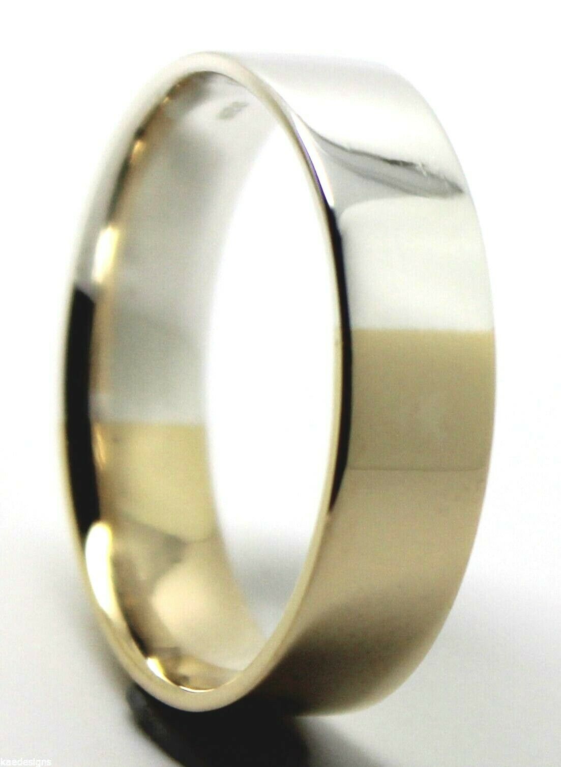 Kaedesigns New Genuine 9ct Yellow Gold Sterling Silver 8mm Band Ring Size S