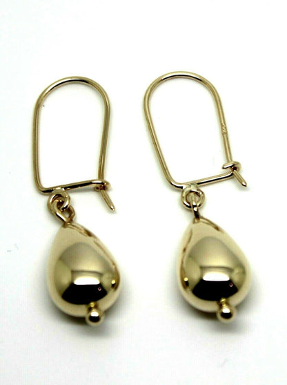 Genuine 9ct 9kt Solid Yellow Gold Teardrop Continental Hook Earrings