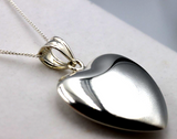 Sterling Silver Large Bubble Heart Pendant + 55cm Curb Necklace