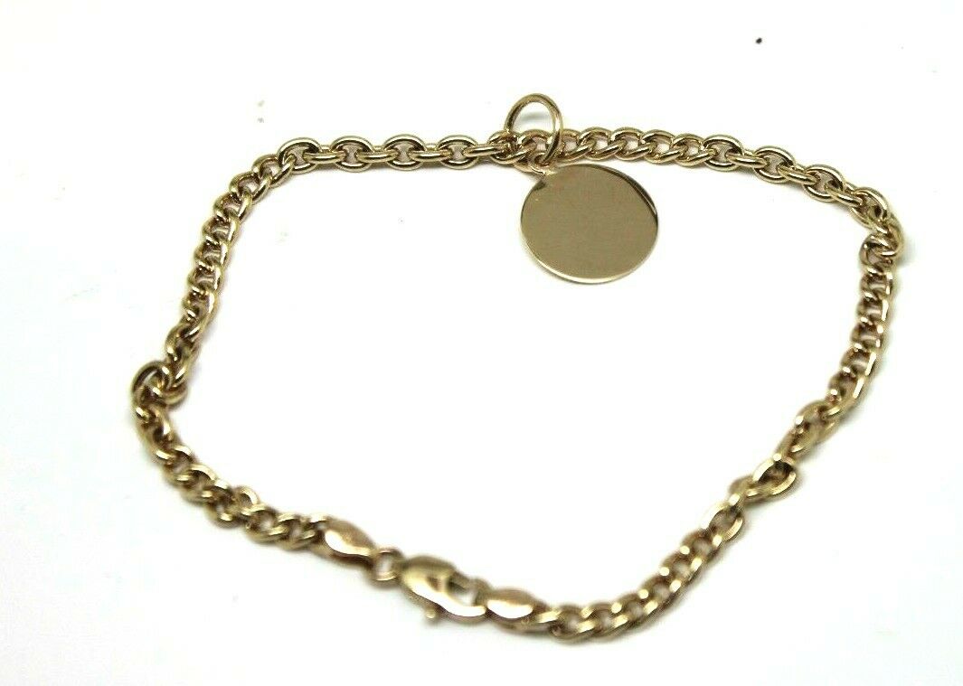 Genuine 9ct Yellow, Rose or White Gold Handmade Kerb / Belcher bracelet 19cm long + disc