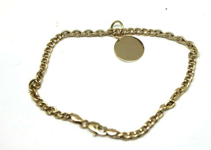 Genuine 9ct Yellow, Rose or White Gold Handmade Kerb / Belcher bracelet 19cm long + disc