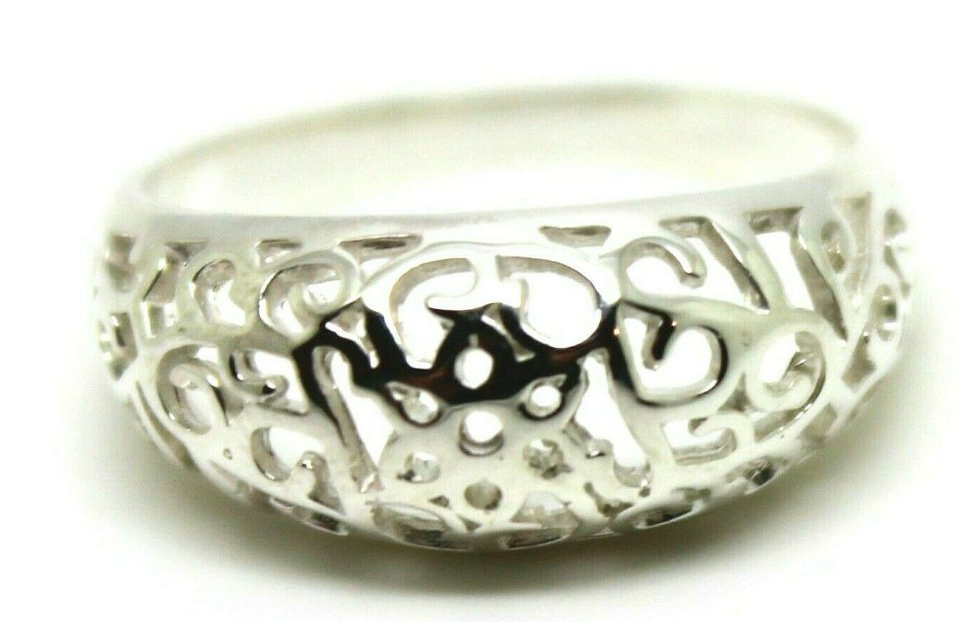 Size O Solid Sterling Silver Wide Filigree Ring