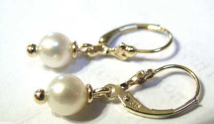 Kaedesigns New 9ct Yellow, Rose or White Gold 6mm White Pearl Continental Clip Earrings