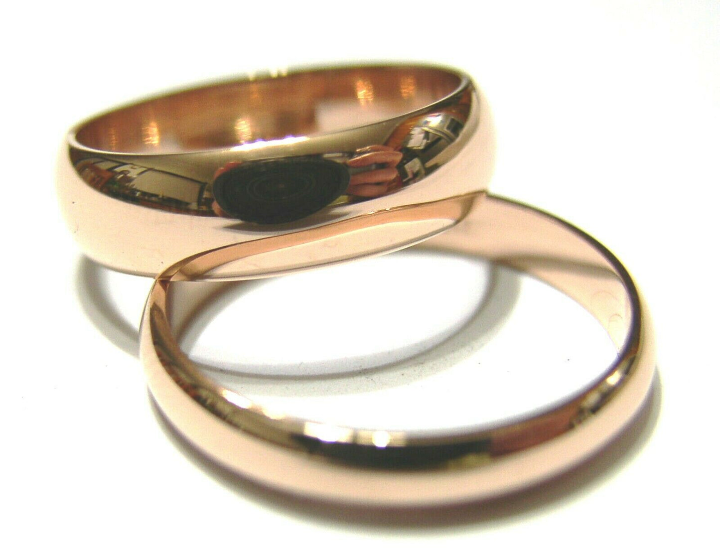 Kaedesigns, 2 Rings X Custom Made Solid 18ct 18kt Rose Gold Wedding Bands