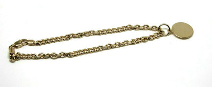 Genuine 9ct Yellow, Rose or White Gold Handmade Kerb / Belcher bracelet 19cm long + disc