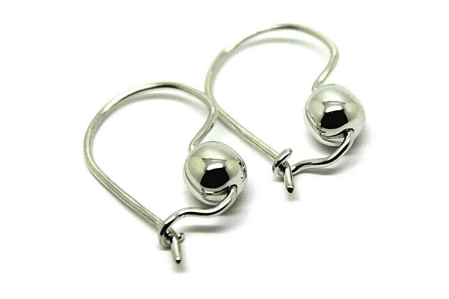 Genuine New 9ct 9kt Yellow, Rose or White Gold 6mm Euro Plain Ball Drop Earrings