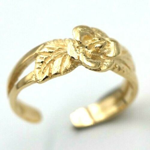 Kaedesigns Genuine Solid 9ct Yellow, Rose or White  or Sterling Silver Gold Flower Toe Ring