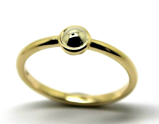 Genuine 9ct yellow gold & white gold ball 4mm Half Ball Ring