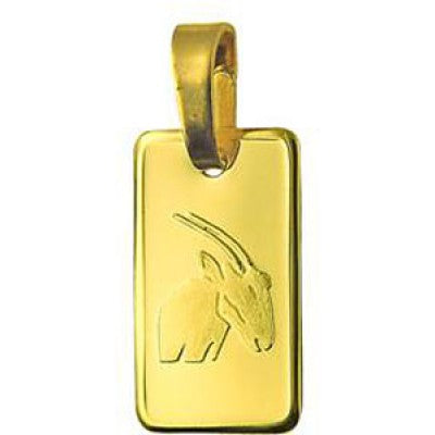 Genuine New 9ct 9k yellow gold Rectangle Zodiac Pendant - All star signs available