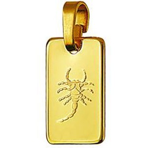Genuine New 9ct 9k yellow gold Rectangle Zodiac Pendant - All star signs available