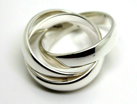 Sterling Silver Size O 1/2 Russian Wedding Band Ring, 5mm wide x 3 bands