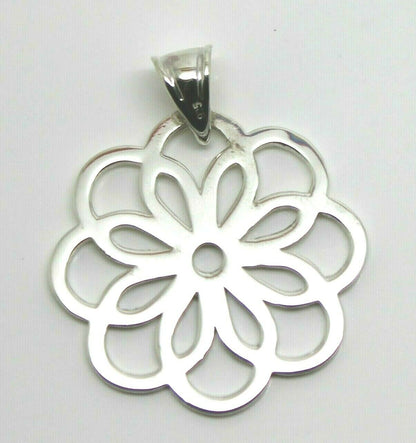 Kaedesigns Genuine Sterling Silver 925 Flower Large Pendant