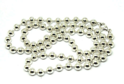 Genuine Sterling Silver Ball Chain Necklace 50cm long 5mm wide balls 31 grams