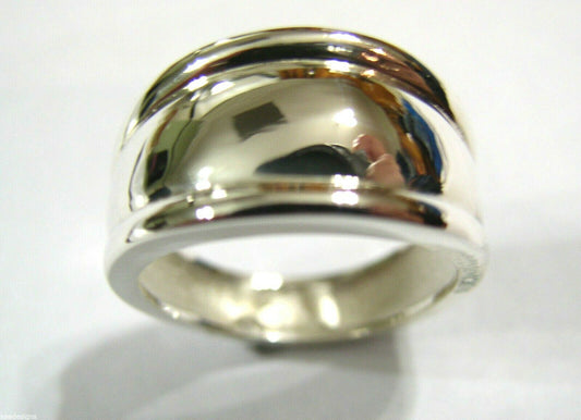 Size L, Kaedesigns, Genuine Sterling Silver 925 Thick Dome Ring 12mm Wide