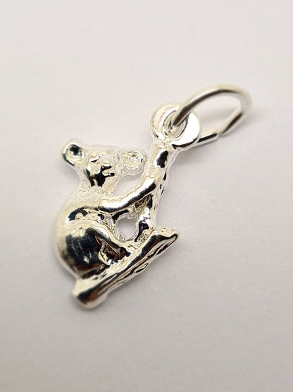 Sterling Silver 925 Small Koala Pendant Or Charm